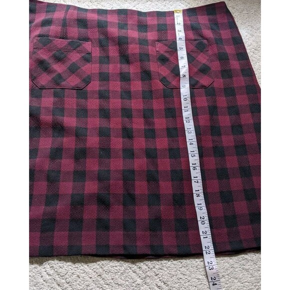 J. Jill Skirt Elastic Waist Pull On Mini Lined Pockets Check Size 2X - Picture 4 of 6